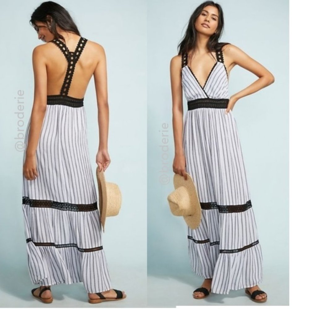 new Anthropologie Jaluit Striped Maxi Dress